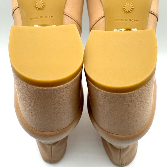 NWT Stuart Weitzman Yuliana 60 Nappa Leather Heeled Boots Adobe Beige Size 6.5 - Picture 5 of 16